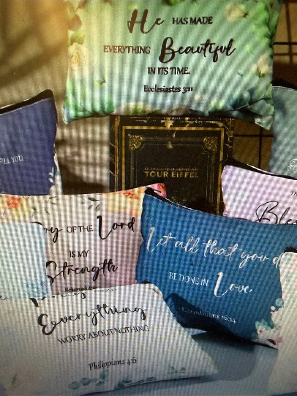 ❣️5/$25❣️2 Inspirational cosmetic bag - assorted collection. Random pull choices